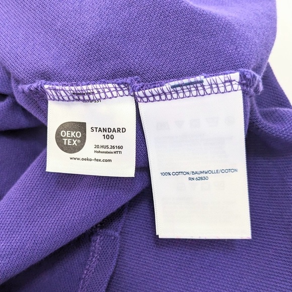 Girls Lands' End School Uniform Deep Purple Polo Dress - Picture 5 of 6
